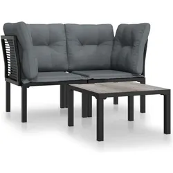 vidaXL, Gartenlounge, Kaburin (2x Eckteil + Tisch)