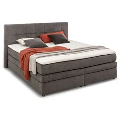 Boxspringbett Amy 180 x 200 cm Stoff Grau Dunkelgrau