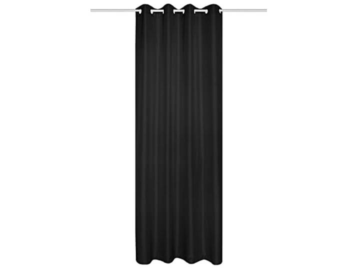 Clever-Kauf-24 Ösenschal Atlantik BxH 140x235cm Blickdicht Vorhang unifarben Schal Gardine (schwarz)
