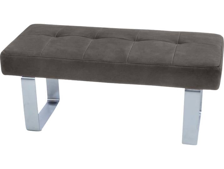 Hockerbank K+W KOMFORT & WOHNEN Santos II , grau (dunkelgrau), B:113cm H:51cm T:49cm, 100% Polyester, Hocker, Hockerbank, Sitzpolsterung aus hochwertigem Kaltschaum, Breite ca. 113 cm