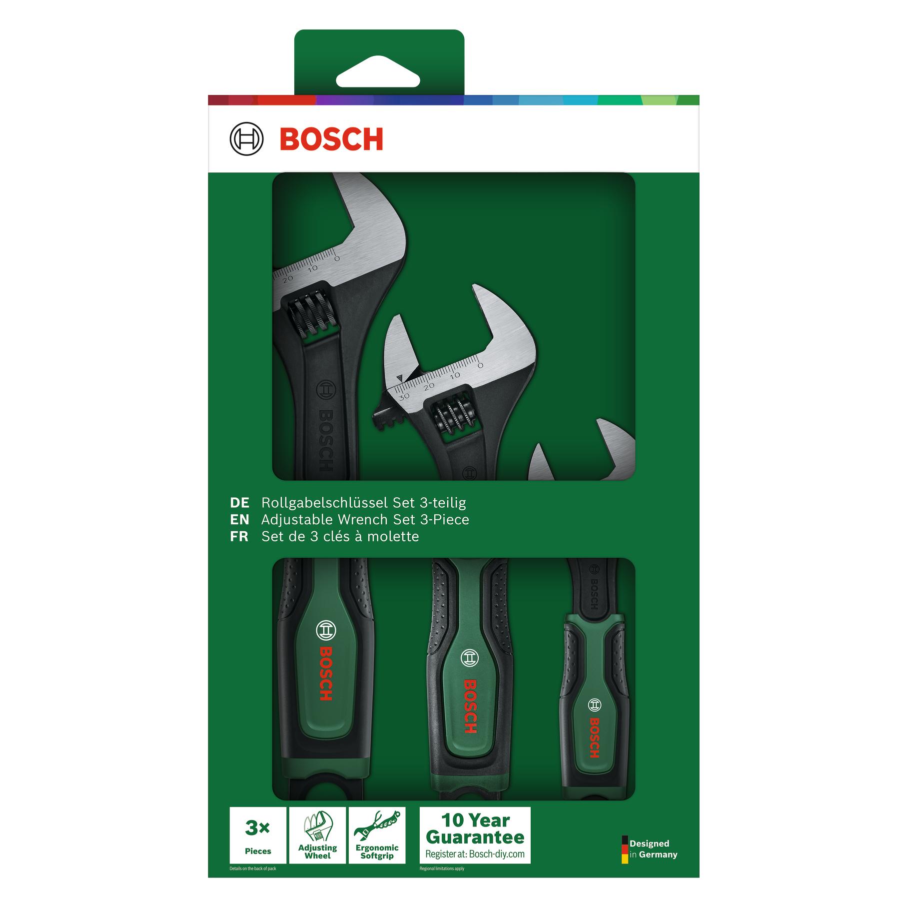 Bosch Zubehör Rollgabelschlüssel Set, 3-tlg. (6" 8" 10") (1600A039HR)