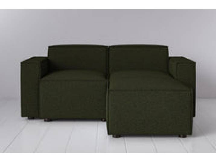 Zweisitzer-Sofa Model 03 mit Chaiselongue rechts, Farngrün