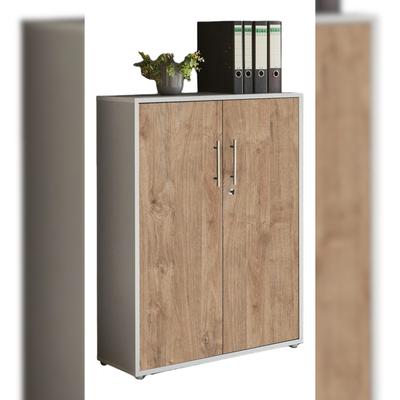 moebel-dich-auf Aktenschrank TABOR niedrig in lichtgrau / Gold Harbor Oak