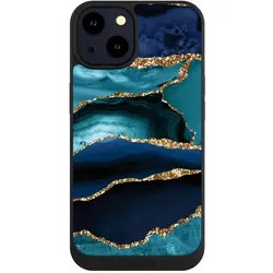Nivocase Handyhülle für Apple iPhone 14 Hülle NIVOpure Case Schwarz Glitzer Look Marmor Trends (Apple iPhone 14), Smartphone Hülle, Schwarz