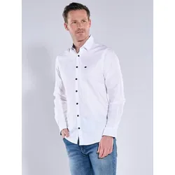 engbers Herren Hemd uni Weiß regular Kent-Kragen - S