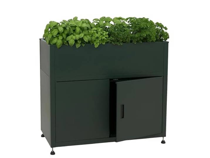 Mendler Hochbeet HWC-O85, Stauraum, Metall 33kg 91x101x51cm - grün