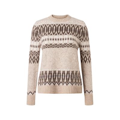 Strickpullover MAERZ MUENCHEN "Maerz Muenchen 345501 Strickpullover Damen Bekleidung", Damen, Gr. 40, beige, 40% Schurwolle, 30% Alpaka, 30% Polyamid, Rundhals, Pullover Strickpullover