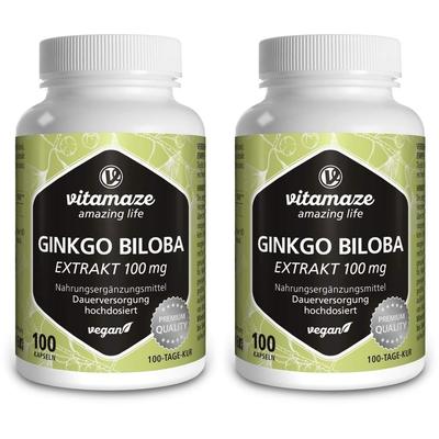 Ginkgo Biloba 100 mg hochdosiert vegan Kapseln 2x 2x100 St