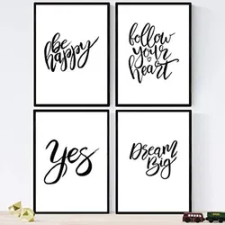 POSTER Set mit 4 glücklich und bunt Dream Big A3 Rahmenlos