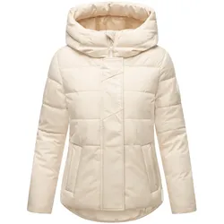 MARIKOO Damen Winter Jacke gesteppt Teddyfell gefüttert Steppjacke mit Kapuze & Recyceltes Obermaterial Elira