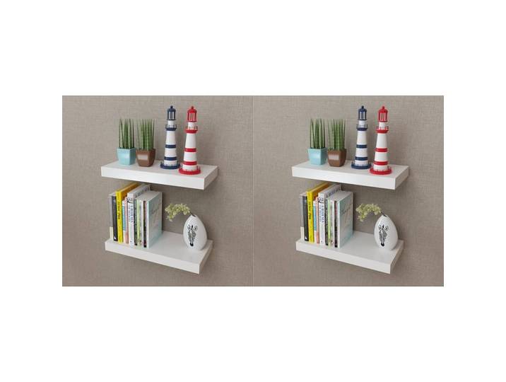 vidaXL Wandregale 4 Stk. Weiß 40 cm