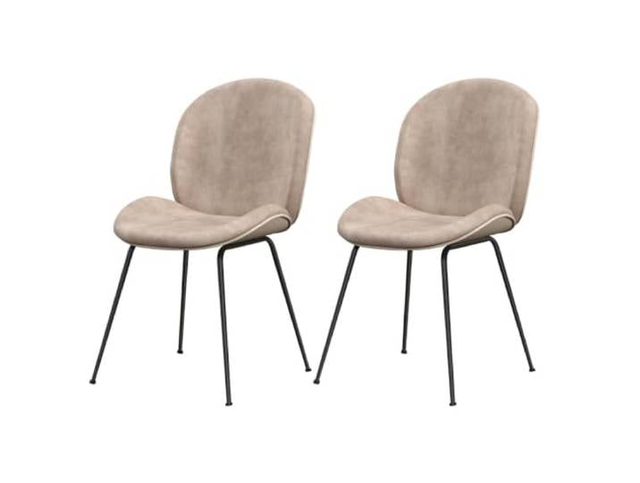 Helloshop26 2 Esszimmerstühle, 49 x 65 x 87 cm, modernes Design, optimaler Komfort, Velours, Kaffeebraun, 20_0019567