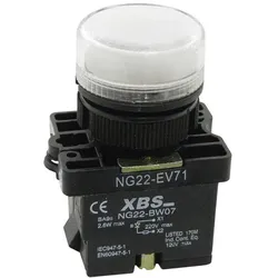 XBS weiß 1W LED Leuchtmelder Kontrolleuchte Signal- Lampe Licht 22mm 230V NG22-EV71
