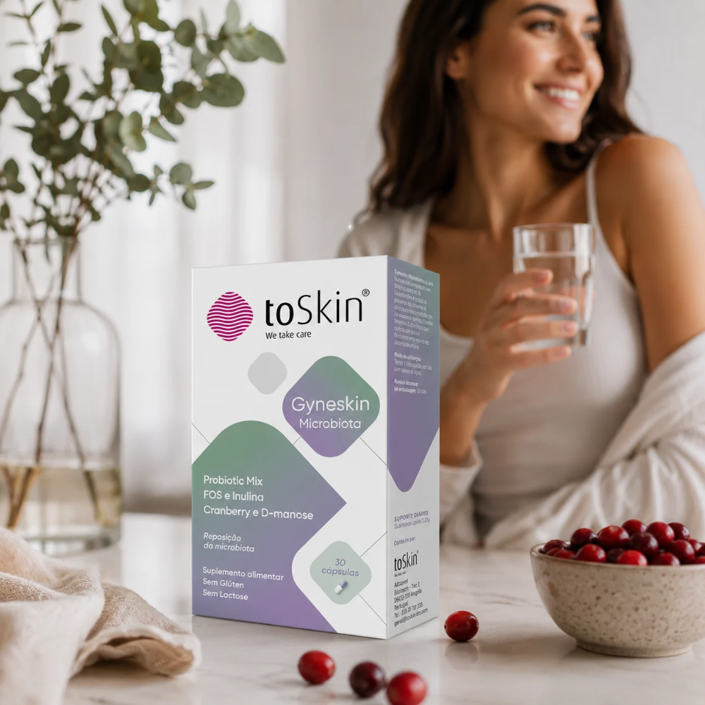 ToSkin Gyneskin Complemento alimenticio para la microbiota, destinado al equilibrio del microbioma 30&nbsp;caps.