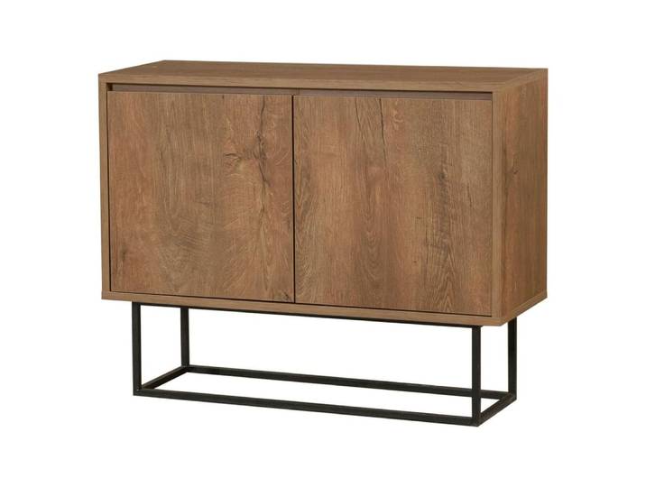 Console effet bois beige, noir 90x36 h72 cm