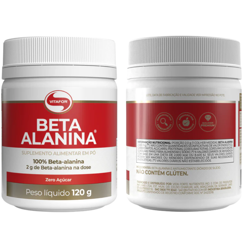 Vitafor Beta Alanina Food Supplement Powder 120g Expiration Date: 2026-10-30