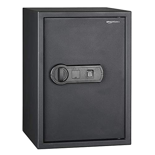 Amazon Basics Elektronische biometrische kluis met vingerafdruksensor, 50 l, zwart