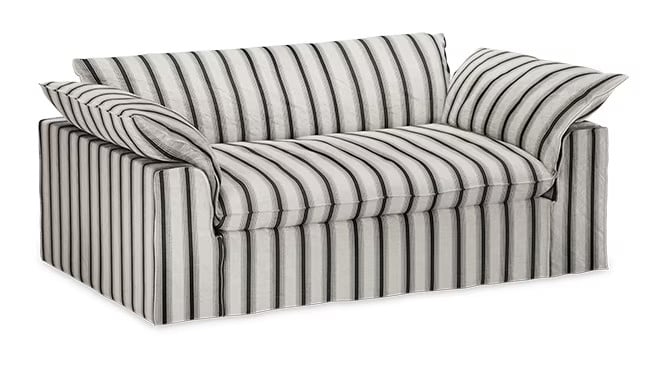 HKliving Bankhoes Nomad Rocco stof, 204 cm - Chalkstripe