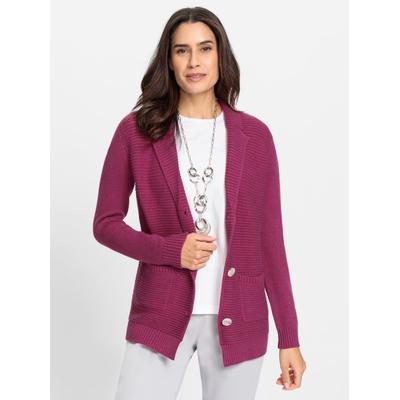 Cardigan INSPIRATIONEN, Damen, Gr. 40, lila (erika), 45% Viskose, 35% Polyamid, 20% Polyester, meliert, unifarben, Strickjacken