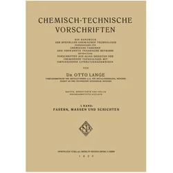 Chemisch-Technische Vorschriften, Fachbücher von Dr. Otto Lange