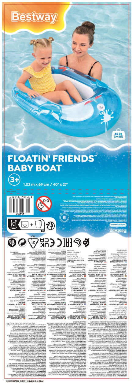 Bestway Kinder-Schlauchboot Floating Friends 102 x 69 cm
