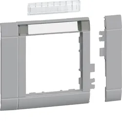 Hager GR0802ALAN Rahmenblende modular, ZS 55, OT 80, hfr, Beschriftungsfeld, lack alu