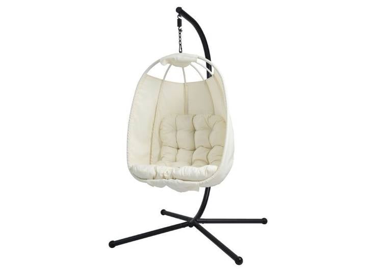 SVITA NELLY Chaise suspendue avec support pliable Chaise suspendue Siège suspendu Panier suspendu beige
