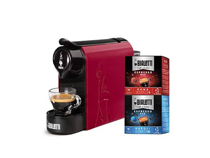 Bialetti Gioia\, Machine à expresso avec 32 capsules\, fonctionne exclusivement avec des capsules\, rouge