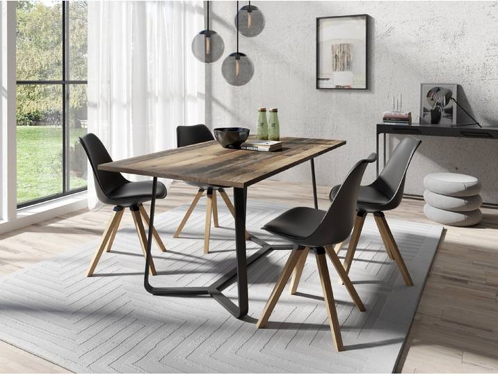 byLIVING Esstisch Talea (1-St), modernes Design, 140cm und 160cm, Artisan Eiche, Old Style Wood, Beton