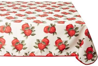 Violet Linen Classic Euro Apples Tablecloth With Large Apples Prrinted Tablecloth
