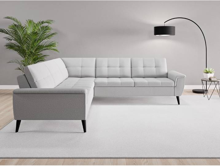 Ecksofa Rio Nr. 2 - Grau (Lichtgrau) - Softwolle