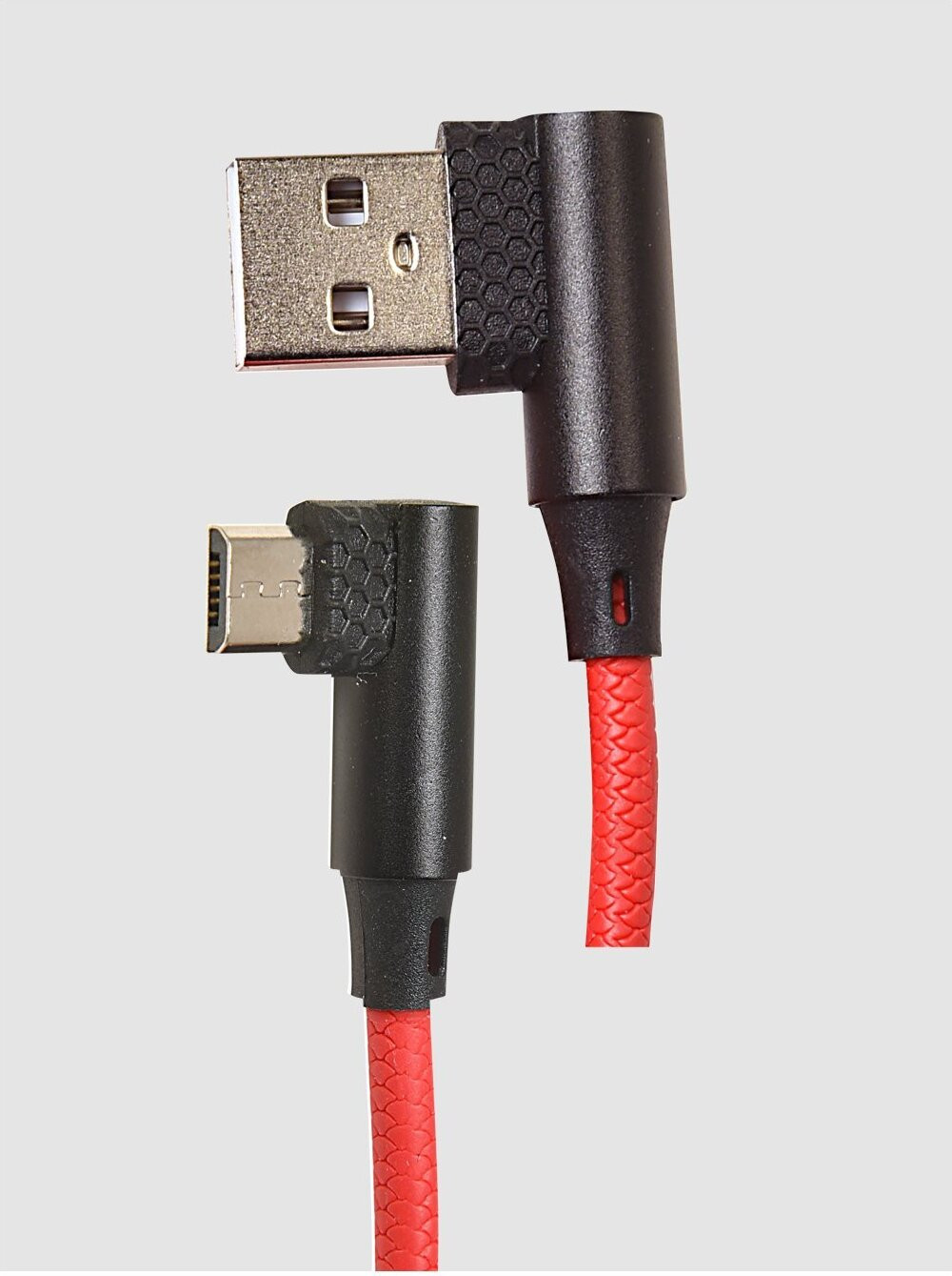 HEITECH USB-A naar USB-Micro-B oplaad- en datakabel met 90° hoekconnector
