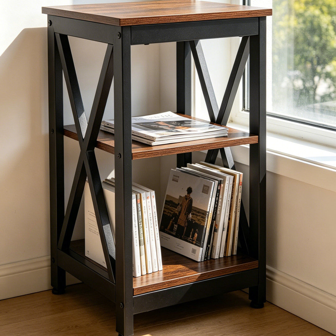 Borough Wharf Four Leg Square Side Table Brown 60cm H X 40cm W X 40cm D