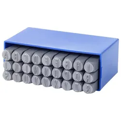 Heidenpeter, Stanzwerkzeug, Handschlagstempelsatz rund, 27-teilig, A - Z, Schrifthöhe 7 mm