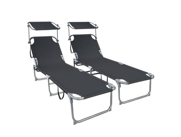 VOUNOT® Transat pare soleil Lot de 2 pcs Noir