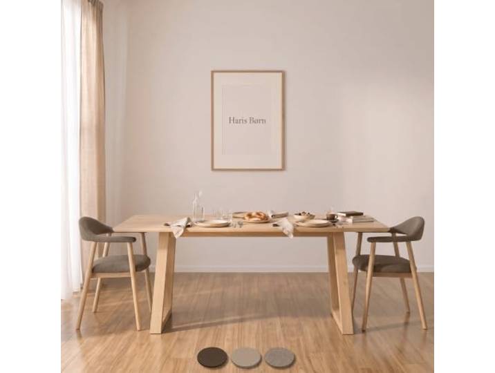 Haris Børn® Esszimmerstühle mit Holzbeinen (2er Set) Taupe - Polsterstuhl mit Armlehne - Premium Esstisch Stühle & Wohnzimmer Stühle - Moderner Esszimmerstuhl 30 Tage risikofrei testen