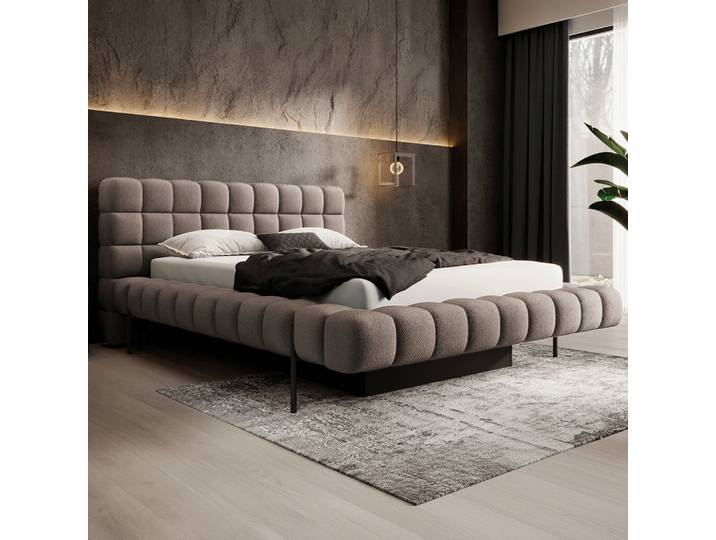 Lit coffre 160x200 sommier inclus Ezio Taupe