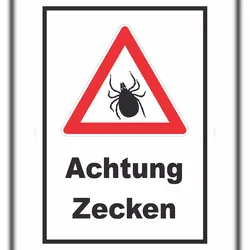 HB-Druck Achtung Zecken Schild A5 (148x210mm)