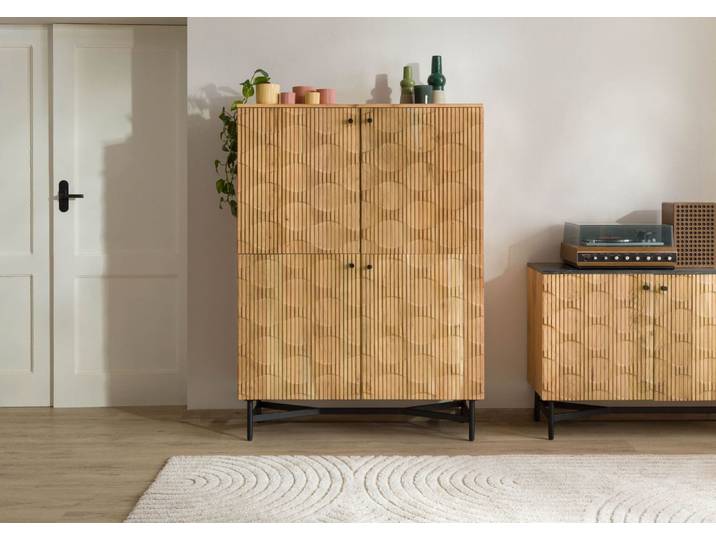 Buffet en bois d'Acacia 110x40x150 naturel laqué / LONDON #110