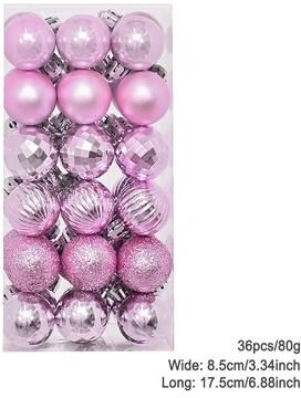 Modern Mode Marketplace Plating Glossy Decorative Christmas Balls Set Box, Balls Christmas Tree Pendant, Holiday New Year Party Decor 5