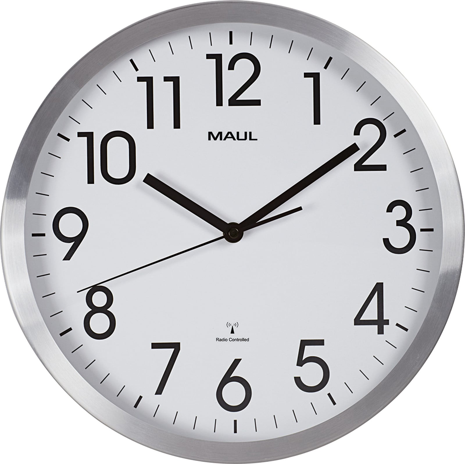 MAUL Wandklok MAULmove Radiogestuurde klok, diameter: 30 cm, zilver