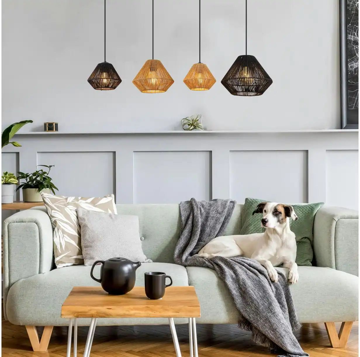 Globo Lighting Hängeleuchte   ¦ schwarz ¦ Maße (cm): B: 30 H: 120