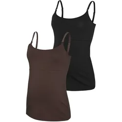 MAMALICIOUS® 2er-Pack Umstands- und Still-Tops, braun | schwarz, S