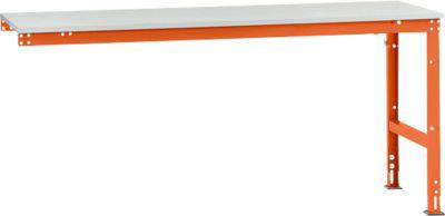 Manuflex Ansatztisch UNIVERSAL Standard, 2000 x 800 mm, Melamin lichtgrau, rotorange