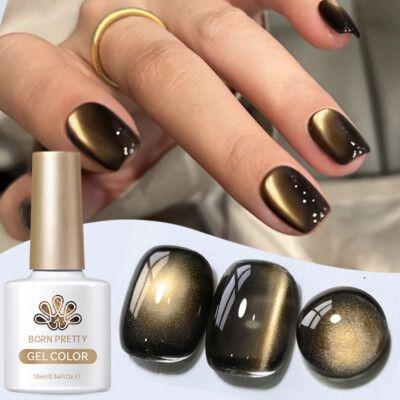 Uplifted Finds Cat Eye Magnetic Gel Polish Black Glass Shine For Winter Nail Art bgc 02 blackgold