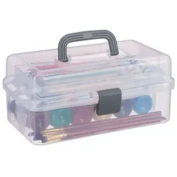 Relaxdays Aufbewahrungsbox mit 9 Fächern Grau,Transparent