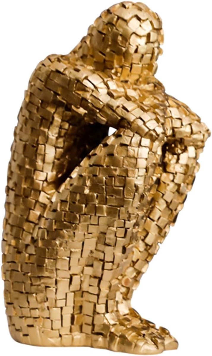 Abstract Beeld Decoratie Figuur Goudkleurig 20 x 12 cm