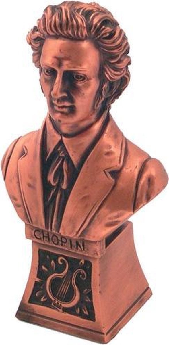 Bronzen borstbeeld Chopin, hoogte: 15 cm