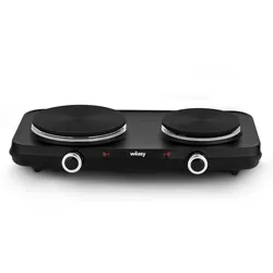 WEASY Wëasy PLW225 Kochfelder / 2 gusseiserne Kochplatten / Thermostat / schwarz / 2250 W