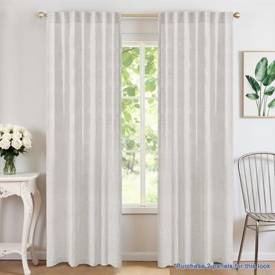 Awesome Home 100% Linen Room Darkening Back Tab Single Panel